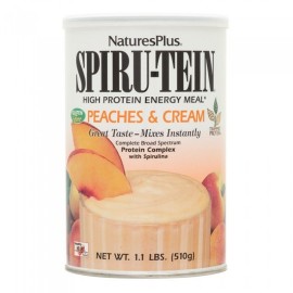 Natures Plus Φόρμουλα Πρωτεΐνης Με Βιταμίνες & Ιχνοστοιχεία Spiru-Tein Peaches & Cream 510 gr