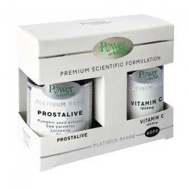 Power Health Promo Platinum Range 1+1 ΔΩΡΟ Συμπλήρωμα Διατροφής για Υγεία Προστάτη Prostalive 30tabs & ΔΩΡΟ Vitamin C 1000mg 20tabs