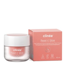 Clinea Κρέμα Ημέρας Αντιγήρανσης και Λάμψης Reset n’ Glow  Age Defense & Illuminating Sorbet Face Cream 50ml