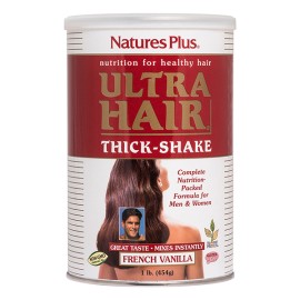 Ισχυρή Φόρμουλα για τα Μαλλιά με Γεύση Βανίλιας Ultra Hair Thick Shake Natures Plus 454 gr