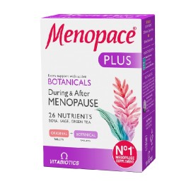 Vitabiotics Συμπλήρωμα Διατροφής Για την Εμμηνόπαυση Menopace Plus  28tabs+28tabs