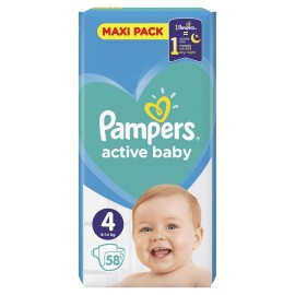 Active Baby Πάνες Μέγεθος 4 (9-14kg) Pampers 58 τμχ