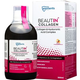 MyElements Beautin Collagen Πόσιμο Κολλαγόνο Ενισχυμένο Με Υαλουρονικό Οξύ Με Γεύση Μάνγκο-Πεπόνι 500 ml