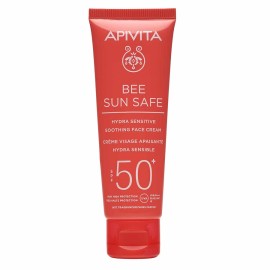 Αντηλιακή Καταπραϋντική Κρέμα Προσώπου Για Ευαίσθητες Επιδερμίδες  SPF50 Hydra Sensitive Soothing Cream Bee  Sun Safe Apivita 50 ml