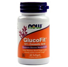 Συμπλήρωμα Διατροφής για την Υποστήριξη των Επιπέδων του Σακχάρου στο Αίμα & το Μεταβολισμό της Γλυκόζης Glucofit 18% Corosolic Acid Now 60 softgels