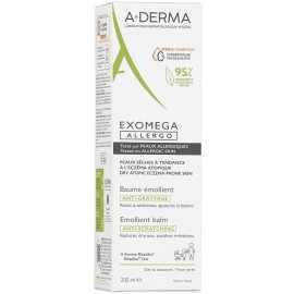 A-Derma Μαλακτικό Βάλσαμο Κατά Του Κνησμού Exomega Allergo Anti-Scratching Emollient Balm 200ml