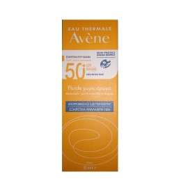 Avene Αντηλιακό Προσώπου για Κανονικό-Μικτό Ευαίσθητο Δέρμα Xωρίς Άρωμα SPF 50+ HEV Eau Thermale Face Sunscreen Fluid Fragrance Free 50ml