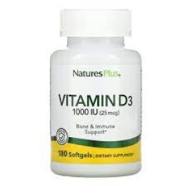 Natures Plus Βιταμίνη D3 Vitamin  D3 1000 IU 180 softgels