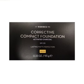 Διορθωτικό Compact  Make-up ACCF2 SPF20 με Ενεργό Άνθρακα Για την Κάλυψη των Ατελειών & Ματ Αποτέλεσμα Corrective Compact Foundation ACCF2 SPF20  Korres 9.5 gr