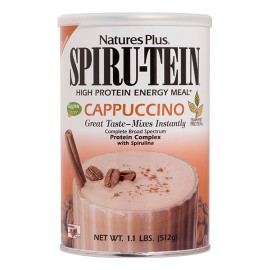Πρωτεϊνούχα Φόρμουλα Για Ενέργεια Γεύση Καπουτσίνο Simply Natural Spiru-tein Cappuccino Natures Plus 512 gr
