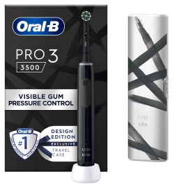 Oral-B Ηλεκτρική Οδοντόβουρτσα + Θήκη Ταξιδιού Pro 3 3500 Design Edition Travel Case Black