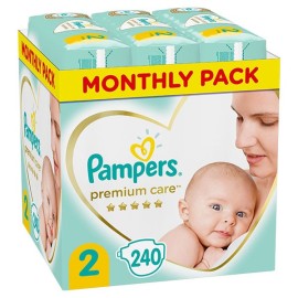 Βρεφικές Πάνες No.2  (4-8 kg) Μηνιαία Συσκευασία Premium Care Mini Monthly Pack Pampers 240 τμχ