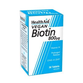 Συμπλήρωμα Διατροφής Με Βιοτίνη Biotin (800mg) Health Aid Tabs 30 Τμχ