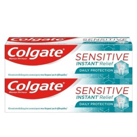 Colgate Sensitive 1+1 Δώρο Instant Relief Daily Protection Οδοντόκρεμα Άμεσης Ανακούφισης για Ευαίσθητα Δόντια  2x75ml