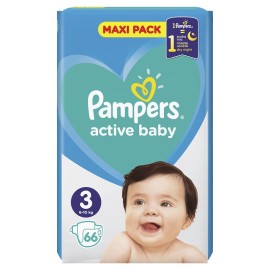 Active Baby Πάνες Μέγεθος 3 (6-10kg) Pampers 66 τμχ