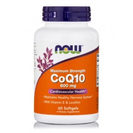 Συνένζυμο Q10 600mg με Βιταμίνη Ε & Λεκιθίνη CoQ10 600mg + Vitamin E + Lecithin Now 60 τμχ