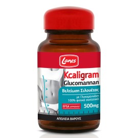 Συμπλήρωμα Διατροφής Με  Γλυκομαννάνη  Για Βελτίωση Σιλουέτας  Kcaligram Glucomannan 500 mg Lanes 60 caps