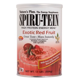 Natures Plus Φόρμουλα Πρωτεΐνης με Βιταμίνες & Ιχνοστοιχεία Κόκκινα Φρούτα SpiruTein Exotic Red Fruit 504 gr