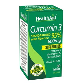 Συμπλήρωμα Διατροφής Με Κουρκουμίνη Curcumin 3 (600mg) Health Aid Vtabs 30 Τμχ