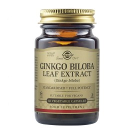 Συμπλήρωμα Διατροφής Με Γκίνγκο Μπιλόμπα Ginkgo Biloba Leaf Extract Solgar 60vcaps