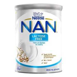 Nan Nestle  Lactose Free  Γάλα Σε Σκόνη Για Βρέφη Με Δυσανεξία Στην Λακτόζη 0m+ 400gr