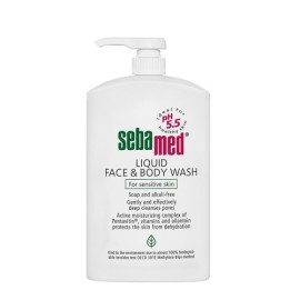 Ηπιος Καθαρισμός Ευαίσθητου Προσώπου και Σώματος  Sensitive Skin Liquid Face & Body Wash  Sebamed 1000 ml