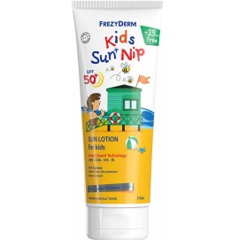 Frezyderm Kids Sun+Nip Αδιάβροχο Παιδικό Αντηλιακό Γαλάκτωμα για Πρόσωπο & Σώμα με Προστασία από τα Έντομα SPF50+ 175ml