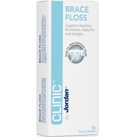 Jordan Clinic Brace Floss Pre-cut Οδοντικό Νήμα για Σιδεράκια 50τμχ
