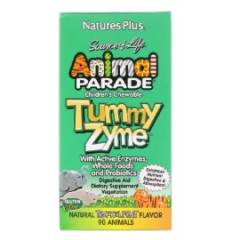 Natures Plus Συμπλήρωμα Διατροφής για Παιδιά για την Καλή Λειτουργία Του Πεπτικού Συστήματος Animal Parade® TummyZyme® 90 Μασώμενες Ταμπλέτες