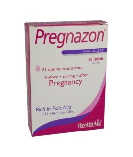 Health Aid Συμπλήρωμα Διατροφής Για Όλα Τα Στάδια Της Εγκυμοσύνης Pregnazon 30tabs