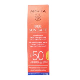 Αντηλιακή Κρέμα Προσώπου Ελαφριάς Υφής με Χρώμα  SPF50 Tinted Bee Sun Safe Apivita 50 ml