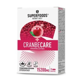 Συμπλήρωμα Διατροφής για καλή Λειτουργία του Ουροποιητικού Cranbercare 15200mg Superfoods 30 caps