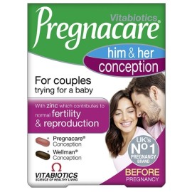 Vitabiotics Συμπλήρωμα Διατροφής Για Ζευγάρια που Προσπαθούν να Αποκτήσουν Παιδί Pregnacare Him & Her Conception 30+30 caps