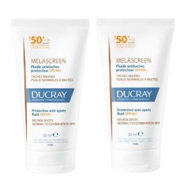 Ducray Promo Melascreen Fluide Αντηλιακό Προσώπου για Κανονικό προς Μεικτό Δέρμα με Καφέ Κηλίδες SPF50+ 2x50ml