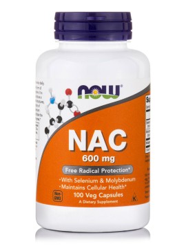 Αντιοξειδωτική Φόρμουλα με N-Ακέτυλ-Κυστεΐνη Nac 600mg with Selenium & Molybdenum Now 100vcaps