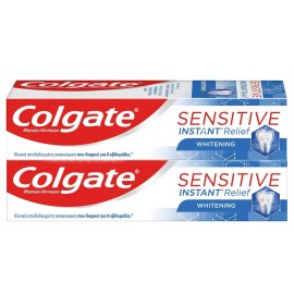 Colgate Πακέτο Προσφοράς 1+1 ΔΩΡΟ Λευκαντική Οδοντόκρεμα για Ευαίσθητα Δόντια Sensitive Instant Relief Whitening Toothpaste 2x75ml