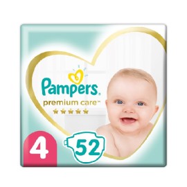 Premium Care Πάνες Μέγεθος 4 (9-14kg) Pampers 52 τμχ