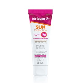 Αντηλιακή  Κρέμα Προσώπου Με Χρώμα Μεσαία Απόχρωση SPF30+ Sun Protection Face Cream to Powder Tinted Histoplastin 50 ml