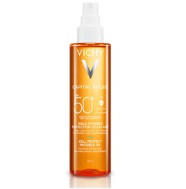 Vichy Capital Soleil Cell Protect Invisible Oil Αντηλιακό Λάδι SPF50+ για Πρόσωπο Σώμα και Μαλλιά 200ml
