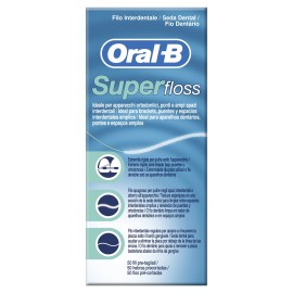 Οδοντικό Νήμα Ιδανικό Για Ορθοδοντικές Συσκευές Superfloss Oral B 50 τμχ