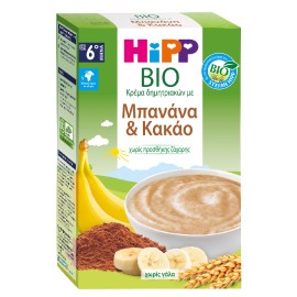 Hipp Βιολογική Βρεφική Κρέμα Μπανάνα Κακάο Χωρίς Γάλα απο τον 6ο Μήνα 200gr