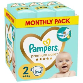 Pampers Πάνες Premium Care Monthly Pack Νο2 (4-8kg) 224τεμ