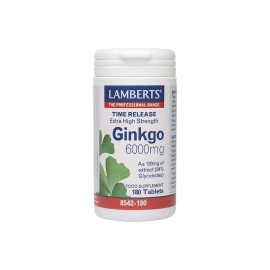 Lamberts Γκίνγκο Μπιλόμπα Ginkgo Biloba Extract 6000mg 180tabs