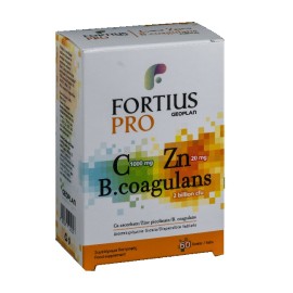 Geoplan Fortius Pro C + Zinc + B. Coagulans Συμπλήρωμα Διατροφής με Βιταμίνη C, Ψευδάργυρο και Προβιοτικά για το Ανοσοποιητικό 60 διασπειρόμενα δισκία