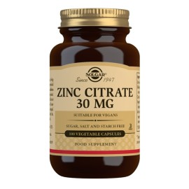 Solgar Κιτρικός Ψευδάργυρος 30 mg Zinc Citrate 30mg 100 tabs