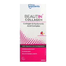 MyElements Beautin Collagen Πόσιμο Κολλαγόνο Ενισχυμένο Με Υαλουρονικό Οξύ Με Γεύση Φράουλα-Βανίλια 500 ml
