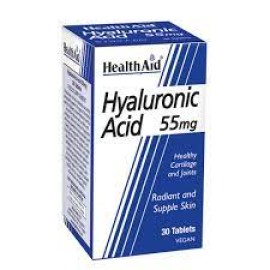 Health Aid Υαλουρονικό Οξύ 55mg Hyaluronic Acid 55mg Vegan 30 Ταμπλέτες