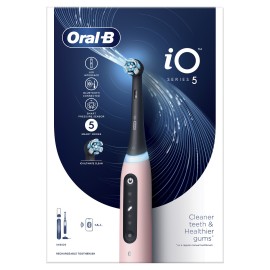 Oral-B iO Series 5 Blush Pink Hλεκτρική Οδοντόβουρτσα με Αισθητήρα Πίεσης και Θήκη Ταξιδιού σε Ροζ Χρώμα
