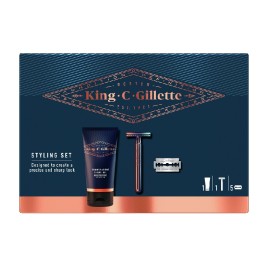 Gillette King C Styling Set Transparent Shave Gel 150ml & Ξυριστική Μηχανή Ασφαλείας & 5 Ανταλλακτικά Ξυράφια Διπλής Ακμής