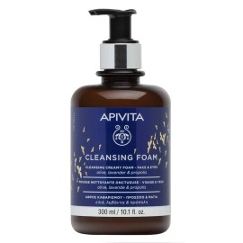 Apivita Cleansing Foam Αφρός Καθαρισμού Προσώπου & Ματιών με Ελιά & Λεβάντα 300ml